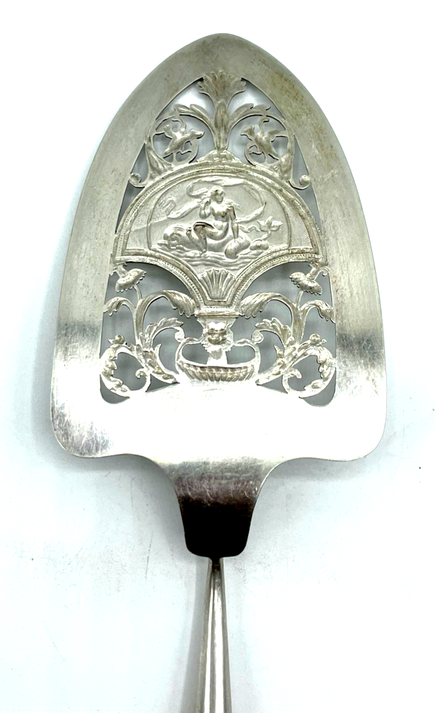 Antiker Fisch o Pastetenheber 13 Lot Silber Stadtmarke Heilbronn vor 1880 L 33cm8