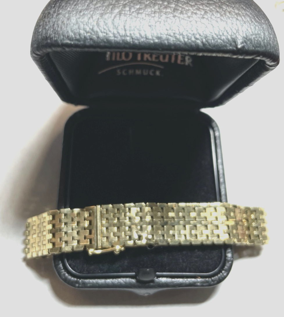 333 Gold 8 K Gelbgold Armband Teppicharmband L 19,5 cm B 12 mm sehr gepflegt1