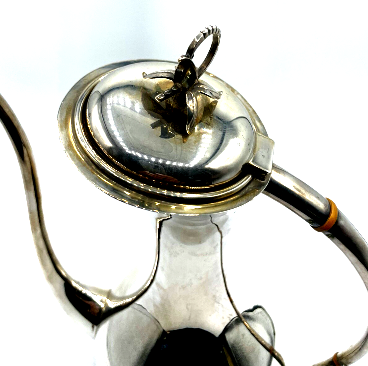 Vintage attraktive Kanne Eugen Ferner Schwäbisch Gmünd versilbert 1968 H 31,5 cm3