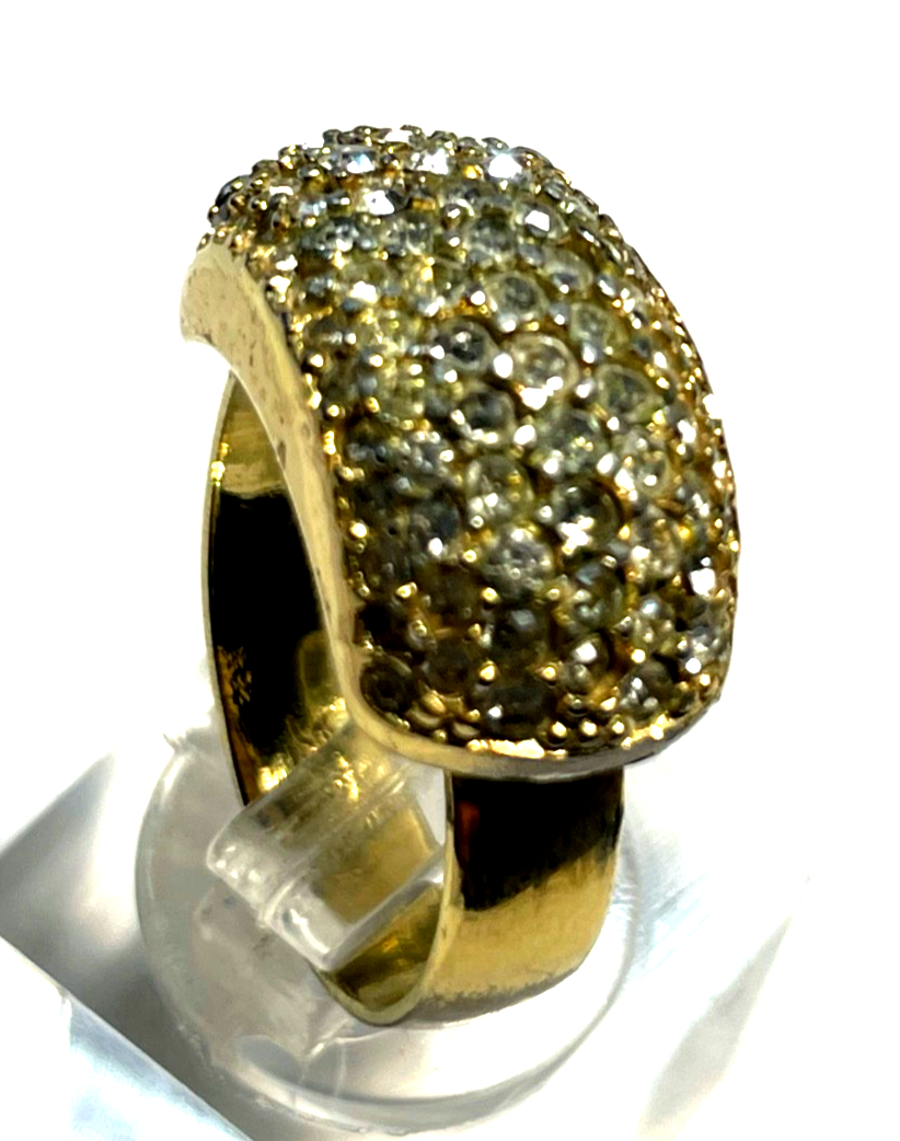 Vintage Grossé Cocktail Ring vergoldet offene Ringschiene wie echte Brillis4