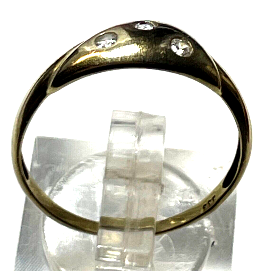 Modernes Design 333 Gold 8 K Ring 3x Weißtopas Ø 18 mm RG 57 Juwelier gepflegt2