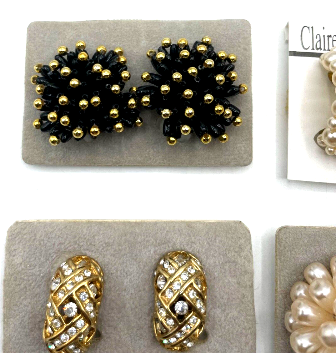 6 Paar ungetragen Ohrclips Clips vintage groß Statement Modeschmuck zeitlos chic2