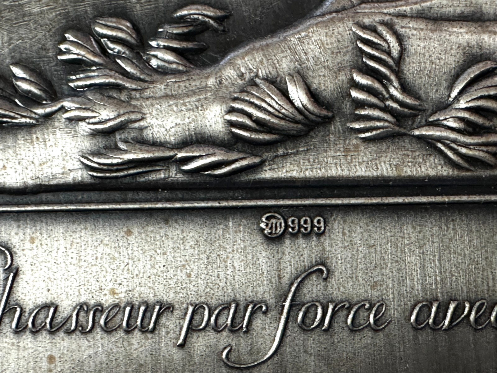 Silberrelief - Jagdszene J. E. Ridinger – Feinsilber 999 – limitiert 87/120010