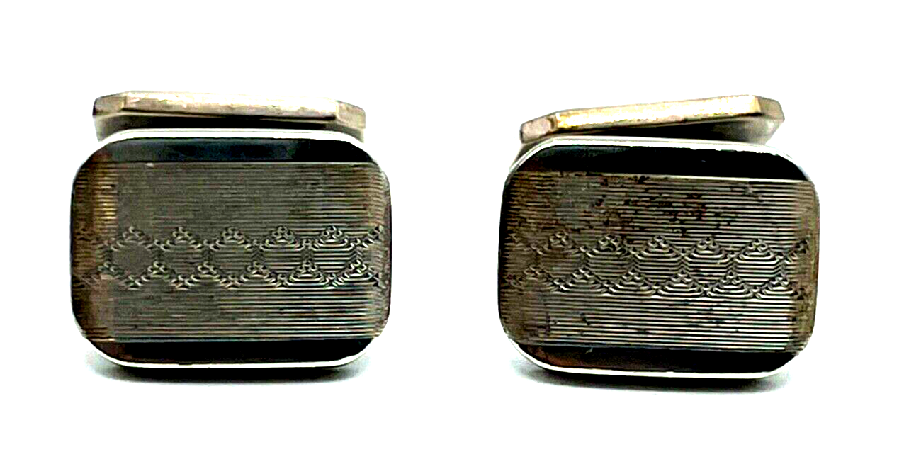 Vintage massive 800 Silber Manschettenknöpfe klassisch elegant viele Punzen4