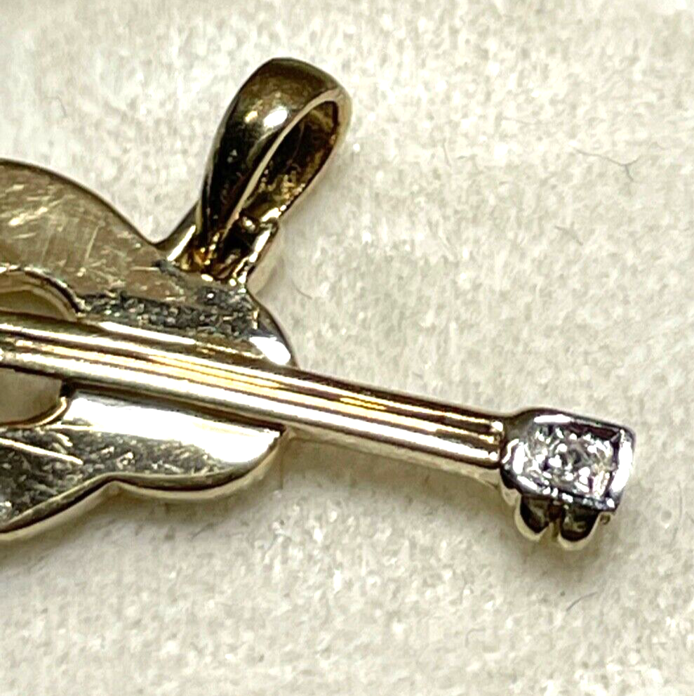 333 Gold 8 K  Anhänger Charm Gitarre oder Mandoline 2 kl. Diamanten Juwelier5