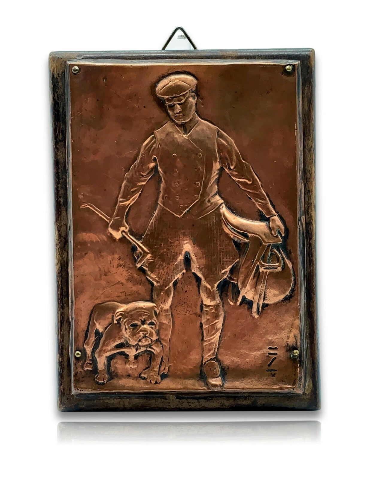 Ludwig Holwein München - seltene Plakette auf Holz 1910 - Guß Kupfer - signiert 0