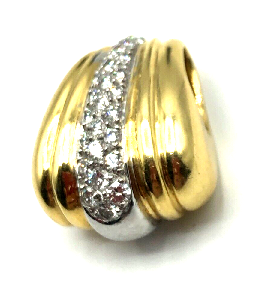 Massiv 750 Gold 18 K Gold Gleiter Schieber Anhänger 0,4 Brillant Juwelier Unikat2