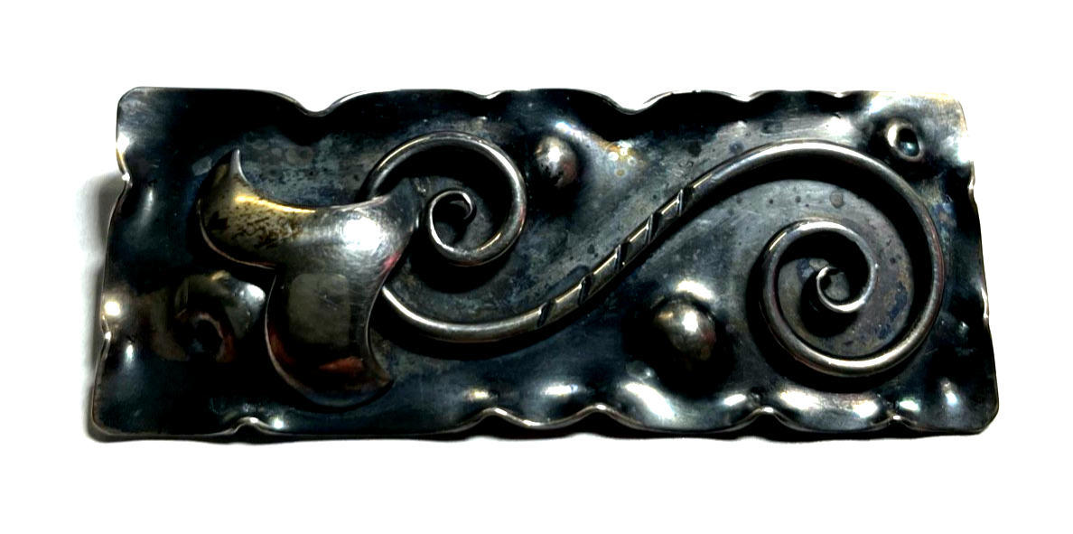 H.Z. 900 Silber antik Design Brosche Modernist Handarbeit Silberschmied gepfl.0