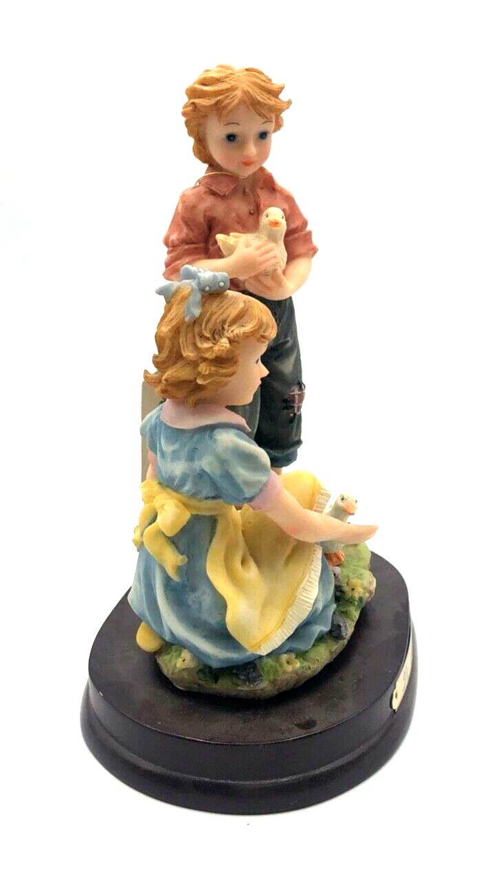 De Elina Turtle King Giftware Kinder Gruppe + Küken Alabastino Figur auf Sockel2