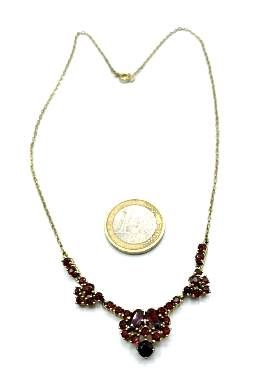 333 Gold 8 K Halskette Collier mit Granat Juwelier apart zeitlos Granatkette0