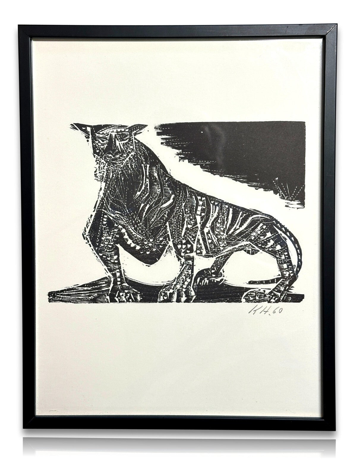 Karl Heinz Hansen-Bahia 1915-1978 - Holzschnitt - 'Leopard' 1960 - signiert0