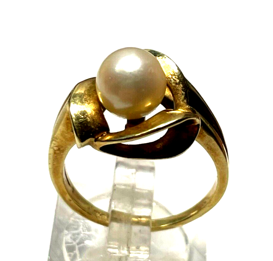 Solider Klassiker 585 Gold 14 K Ring RG 53 mit Akoya Perle Juwelier gepflegt 5Gr3