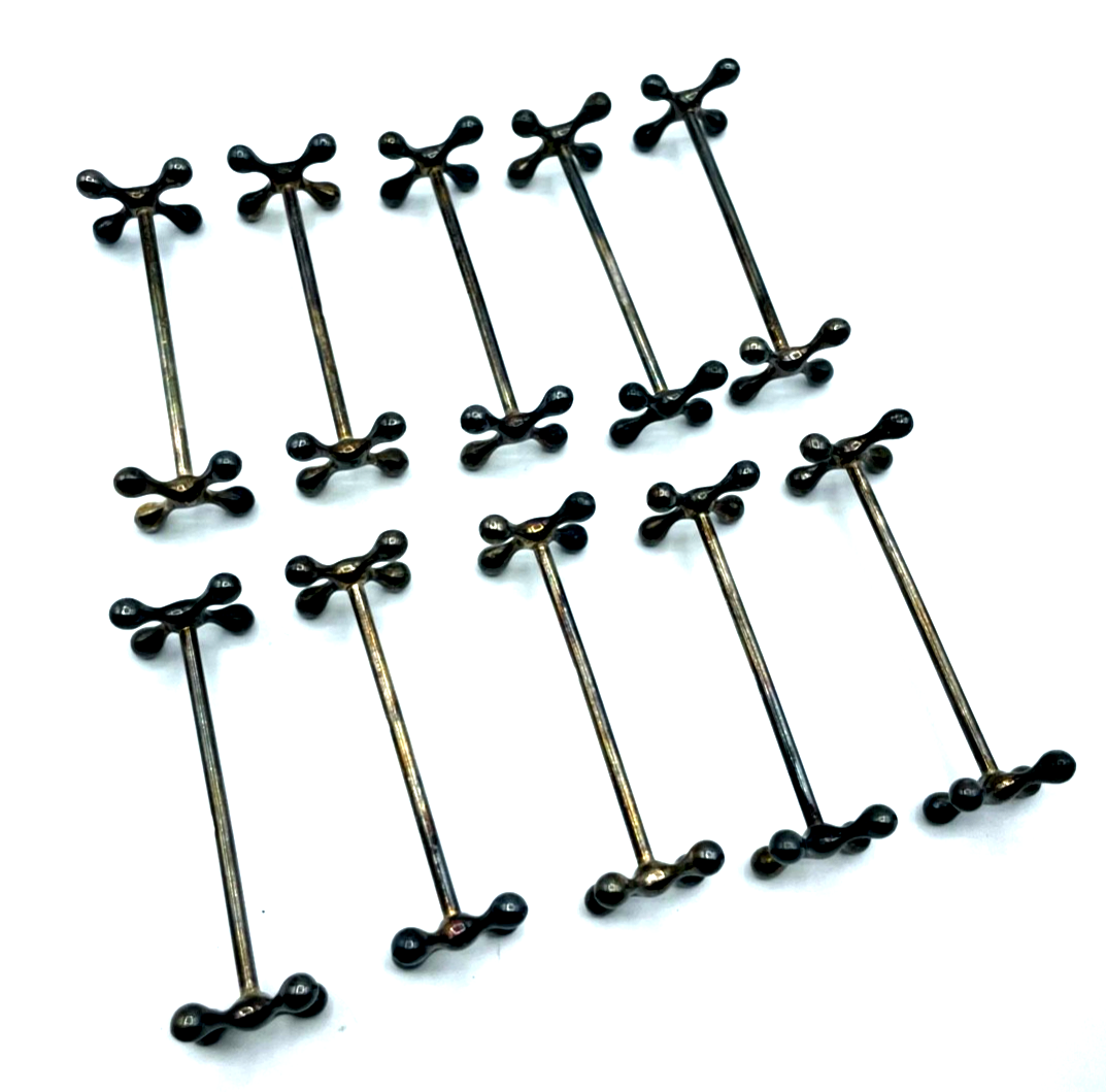 10 antik WMF Messerbänkchen Knife Rest versilbert um 1910 Straussenmarke 78 mm0