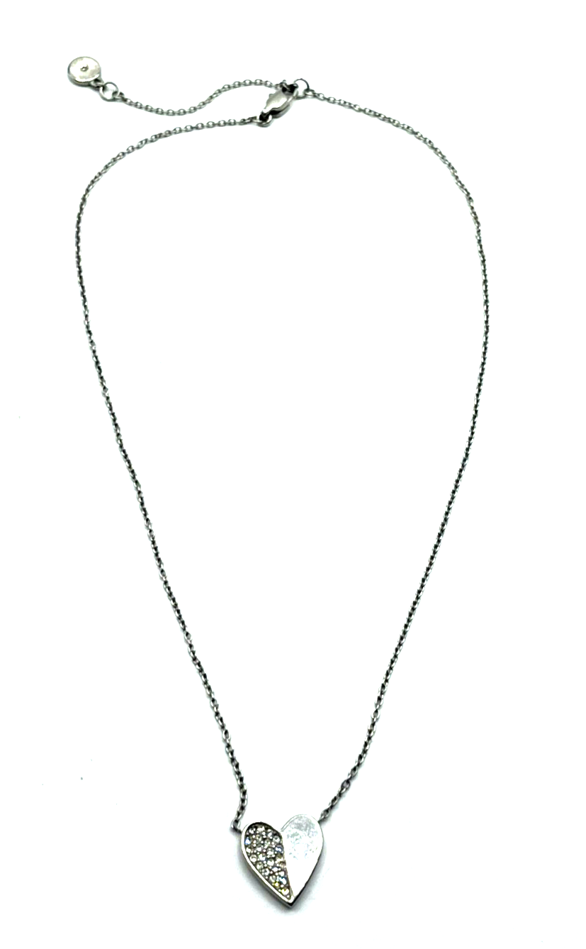 Michael Kors Steel Halskette Edelstahl Herz mit Pavé Zirkonia gebraucht + gepfl.10