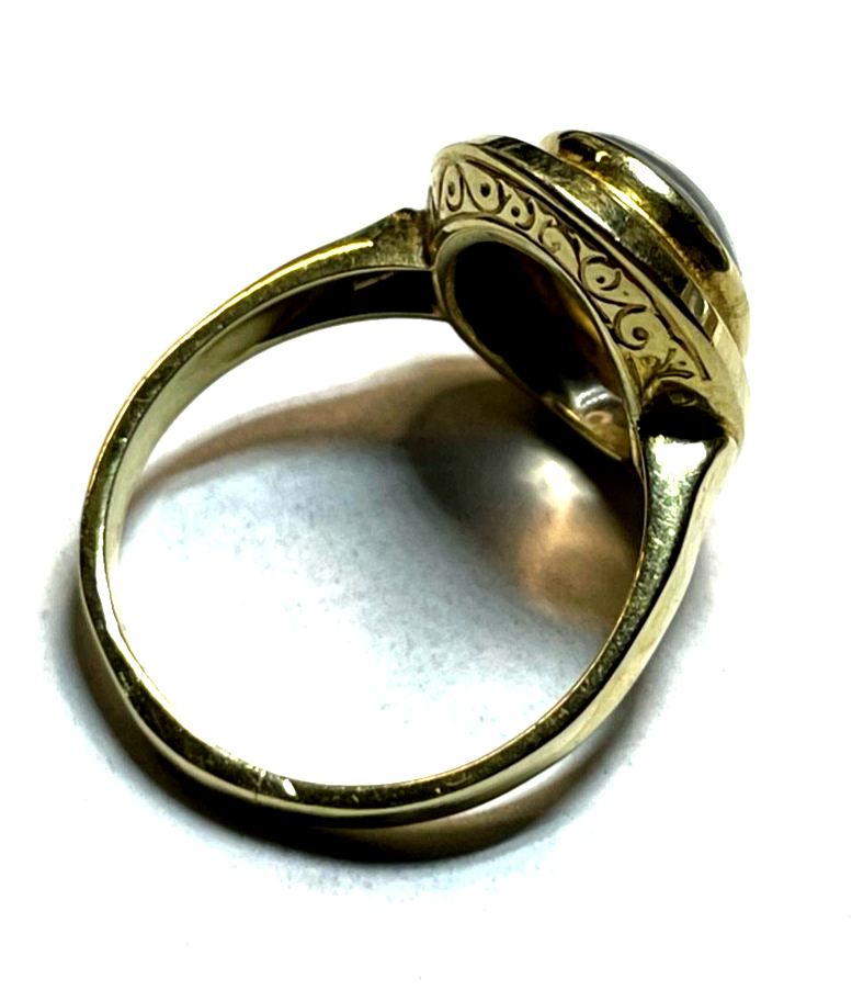 Antik aparter 585 Gold 14 K Ring mit Top Mondstein elegant RG 58 Ø 18,5 mm4