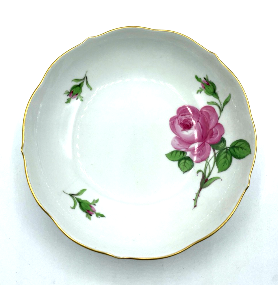 Antik Meissen Porzellan Schälchen Schale Meissner Rose Wildrose Ø 14,3 cm H 3 cm2
