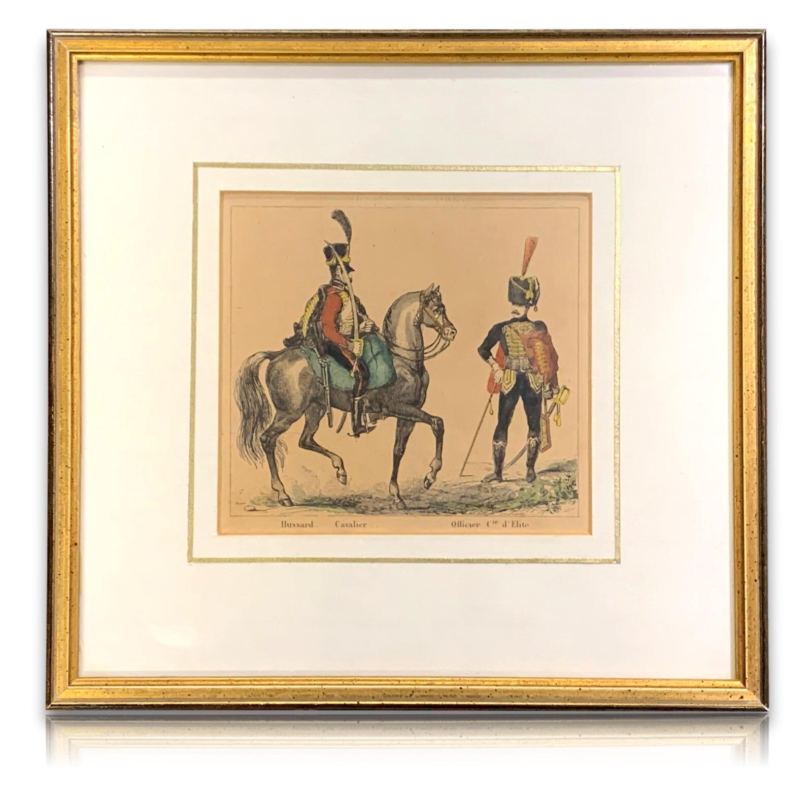 Lacauchie - Stahlstich koloriert - preußischer Hussar Kavallerie - Uniform 18000