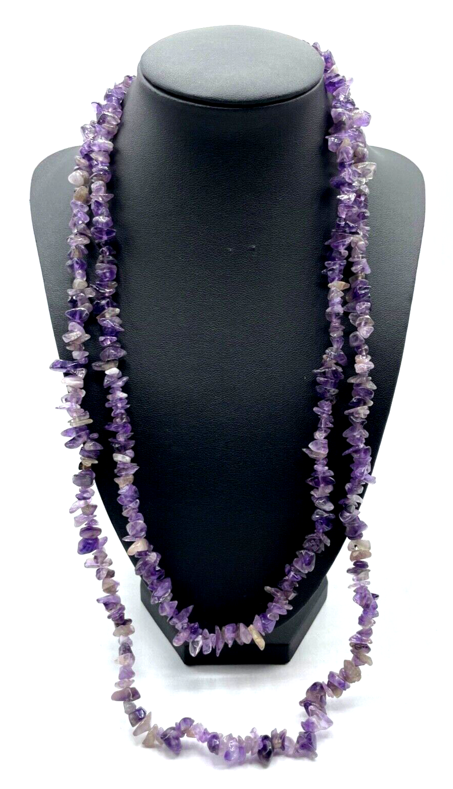 RODIER Mode Label natürliche Amethyst Kette Edelstein Splitterkette mehrreihig0