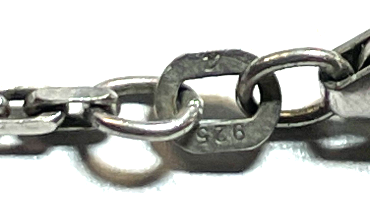 Vintage massiv 925 Silber Gliederkette + roter Design Glas Herz Anhänger gepfl.4