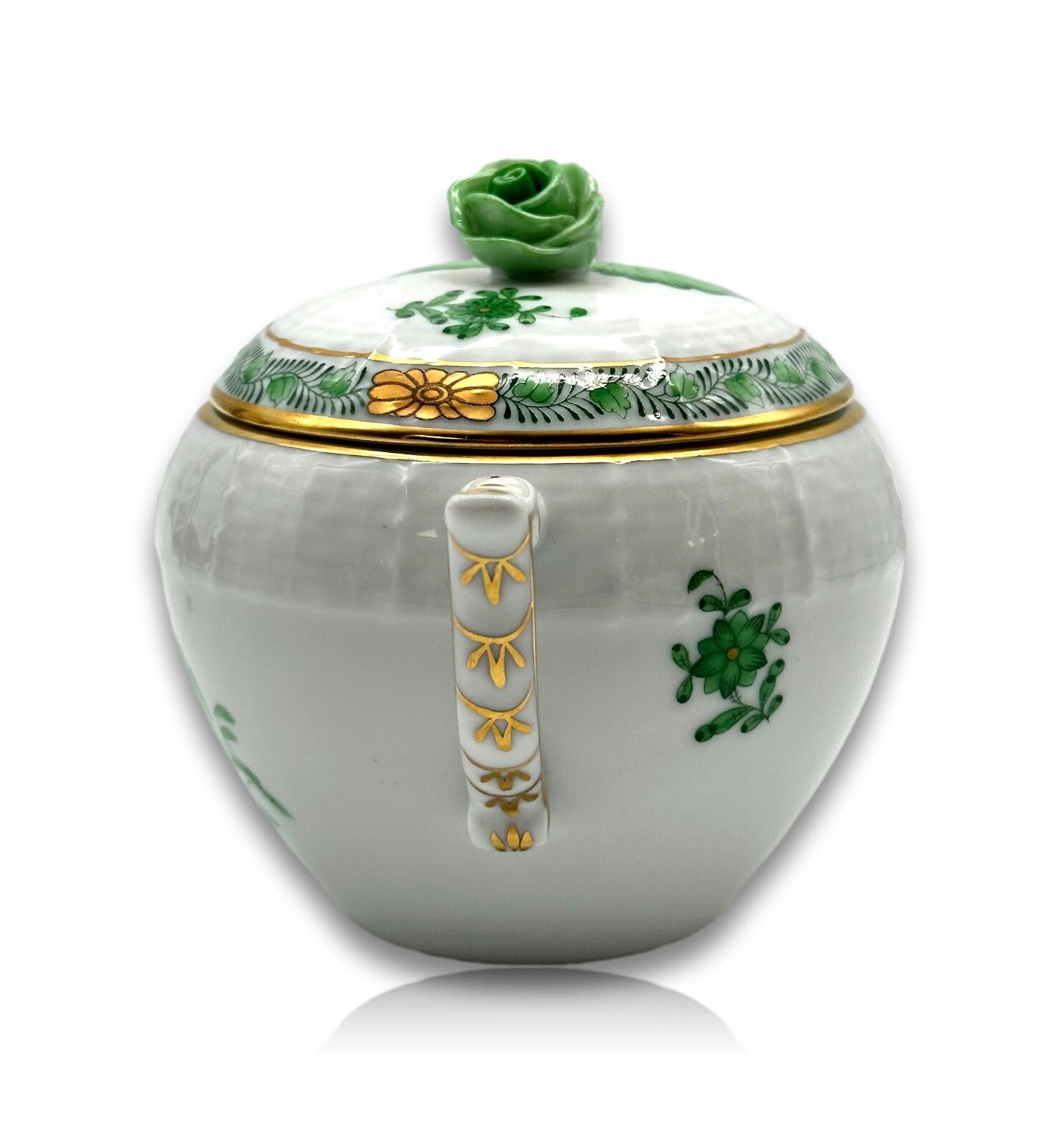 Herend 665 AV - Zuckerdose - Porzellan - Apponyi Green - Handbemalt - Ungarn6