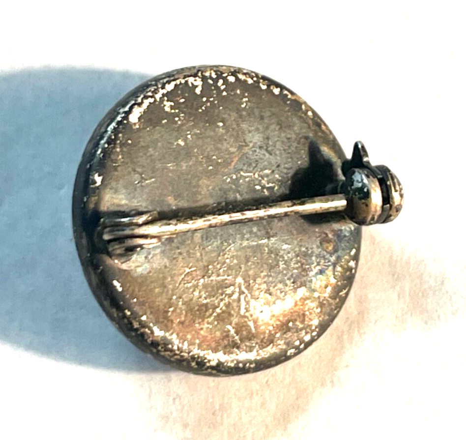 Antik 835 Silber Brosche Anstecknadel Koralle solide Handarbeit Ø 20 mm 30er J4