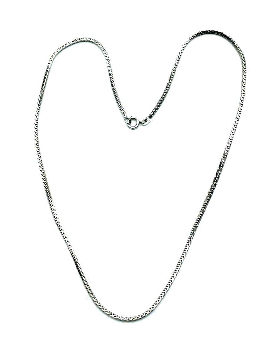 585 Gold 14 K Gold Weißgold Fuchsschwanz Collier L42,5cm B2mm Juwelier Qualität6