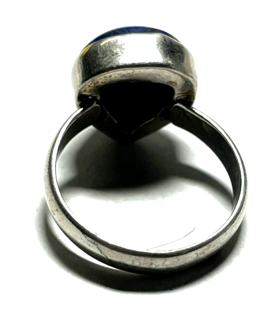 925 Silber Ring Lapislazuli Cabochon Ø 19 mm RG 60 solide Qualität unisex gepfl.5