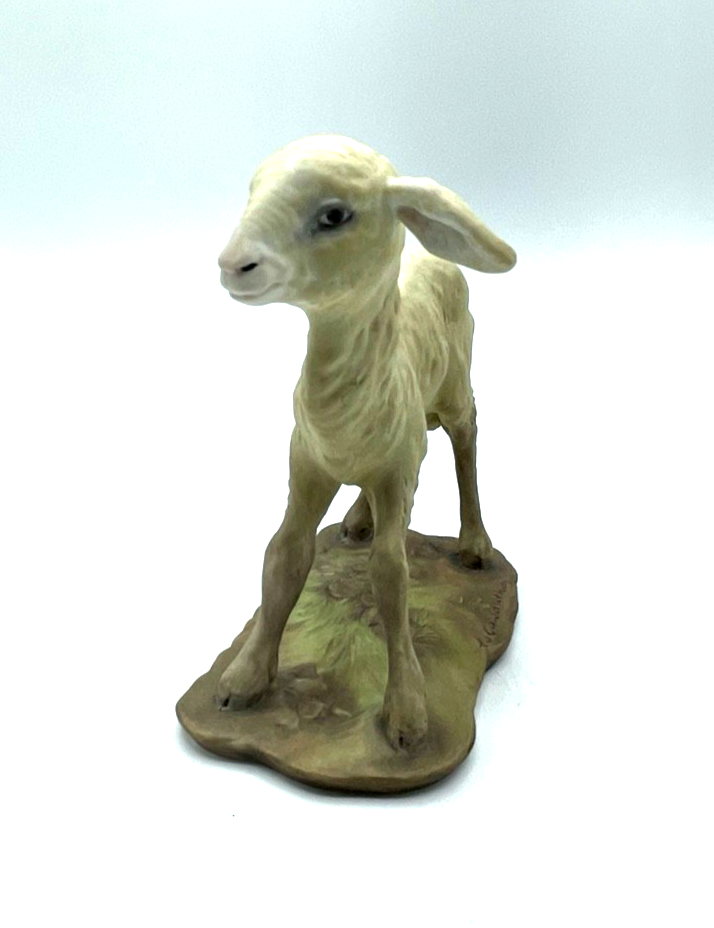 Kaiser Porzellan Figur Lamm Schäfchen signiert Gawantka handbemalt H 11,5 cm3