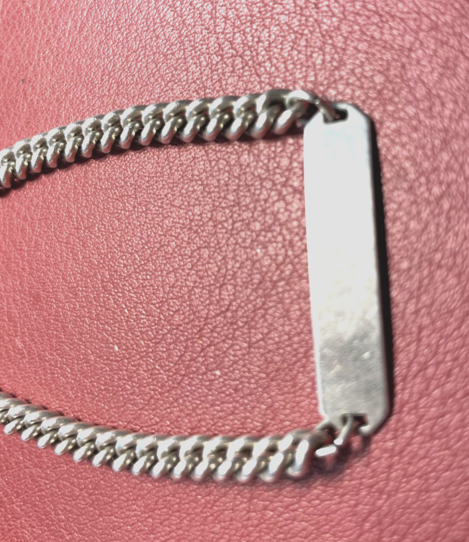 Solides vintage Panzer Armband mit Namen Tafel 800 Silber L 21cm B7,5 mm unisex1