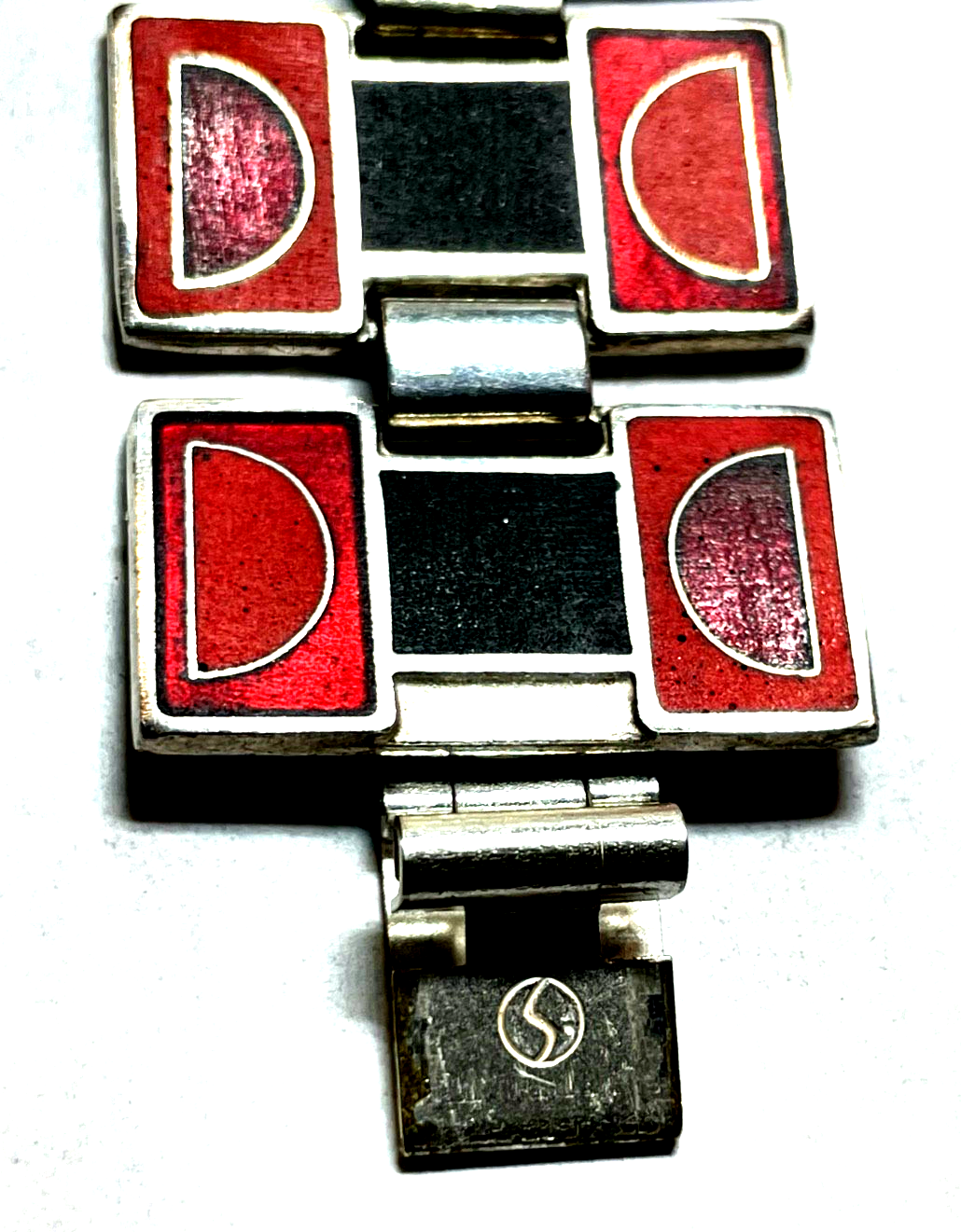 Vintage Schibensky Design Emaille Armband Topzustand Modernist L  17,5 cm B 28mm5