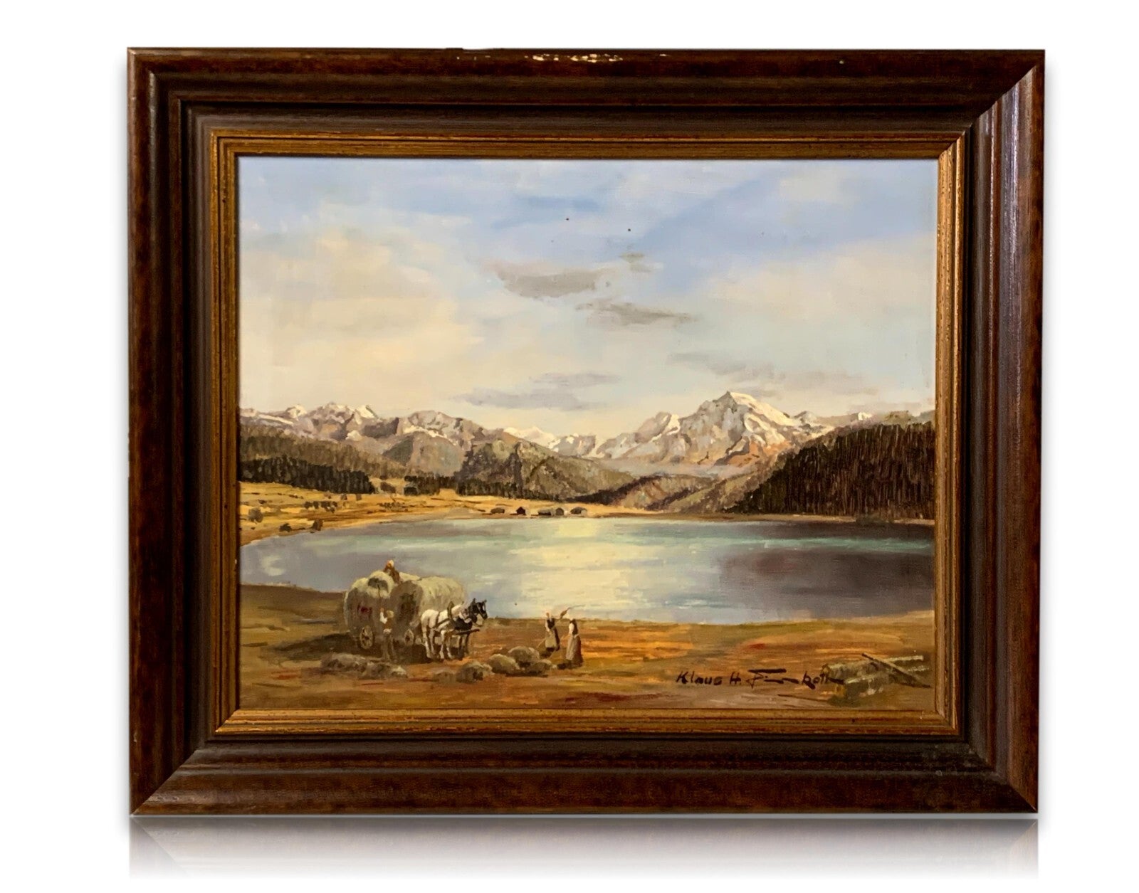 Klaus H. Fierenkothen - Heuernte - Öl auf Holzplatte - signiert gerahmt Gemälde0