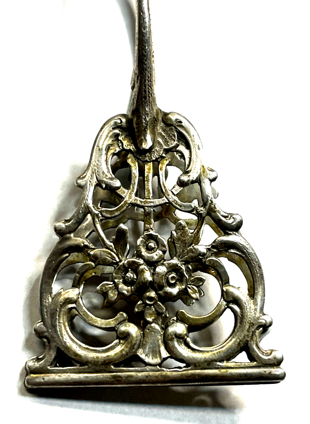Antik 800 Silber Konfekt Pralinen Zange Vorleger Durchbruch floral Dekor 37 Gr.5