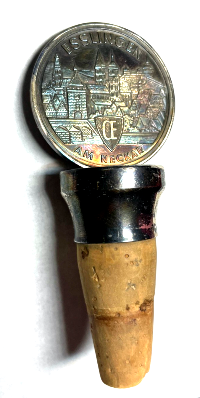 Vintage 835 Silber Flaschenkorken Freie Reichsstadt Esslingen a. N. 53,47 Gramm0