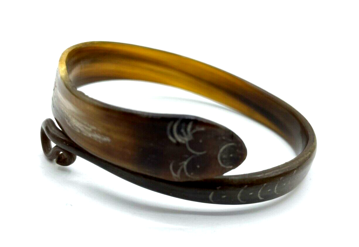 Antik Horn Armreif Schlange Handarbeit unisex sehr gepflegt um 1900-19204