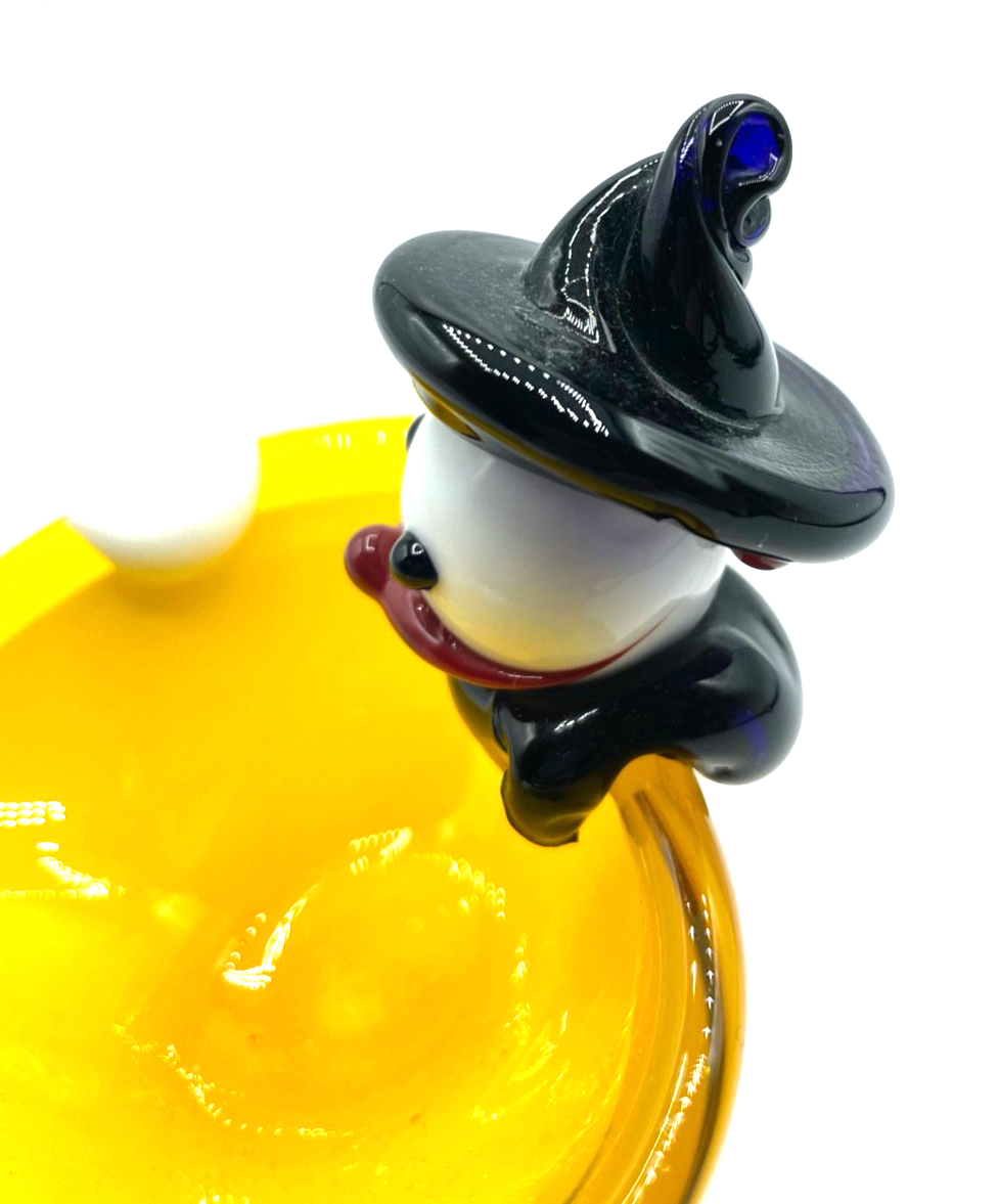 Vintage bunter Glas Ascher Clown Murano Glas Schale 70erJ top gepflegt Handarbei4