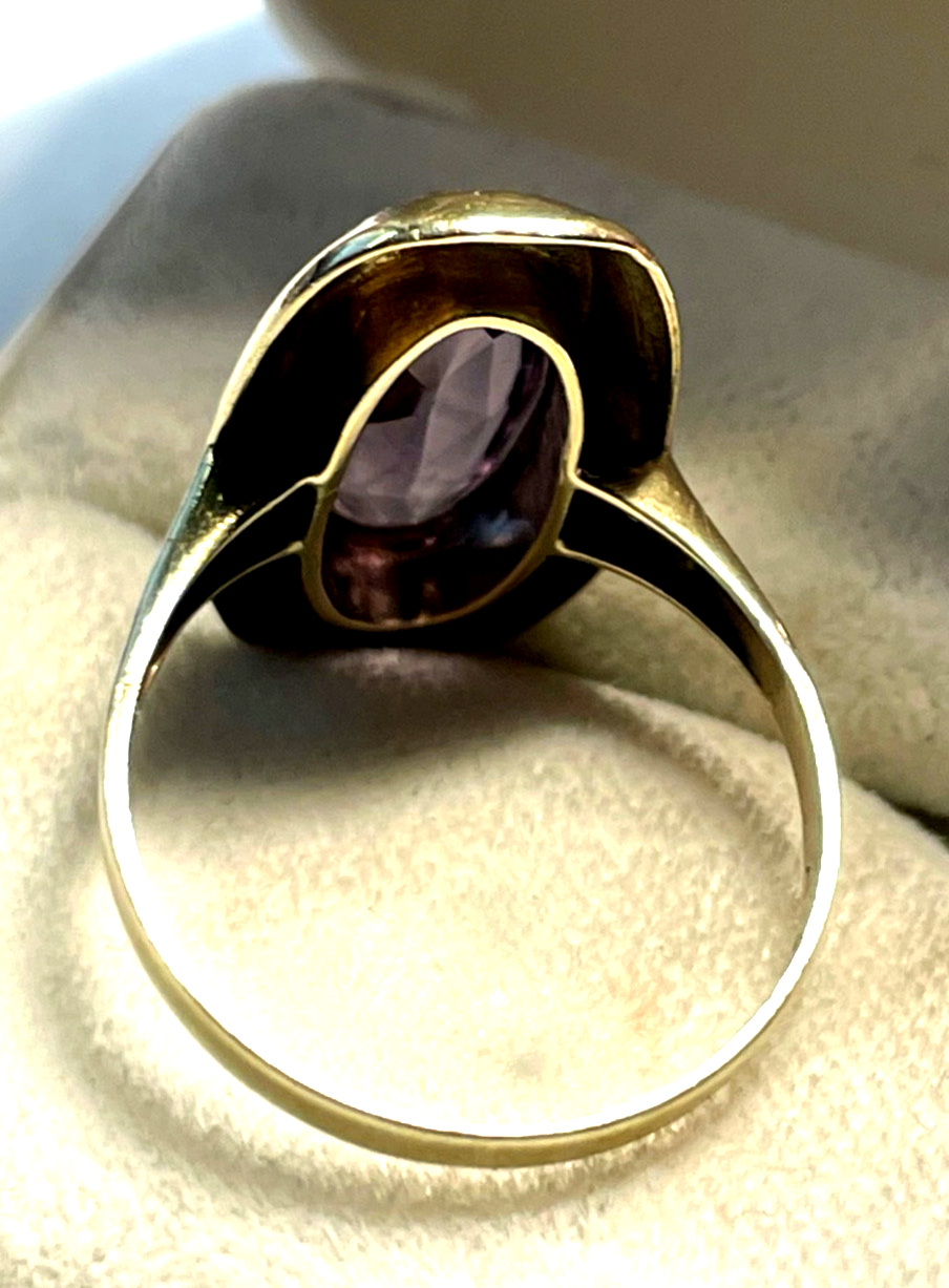 Vintage 333 Gold 8 K heller Amethyst Ring Ø 17,8 mm RG 56 Juwelier Qualität7