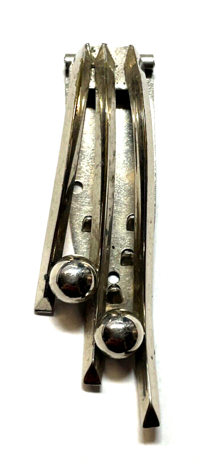 Antik Art Déco Clip 20er Jahre Kleiderclip Tuchclip Kugel Dekor Chrom Chrome2