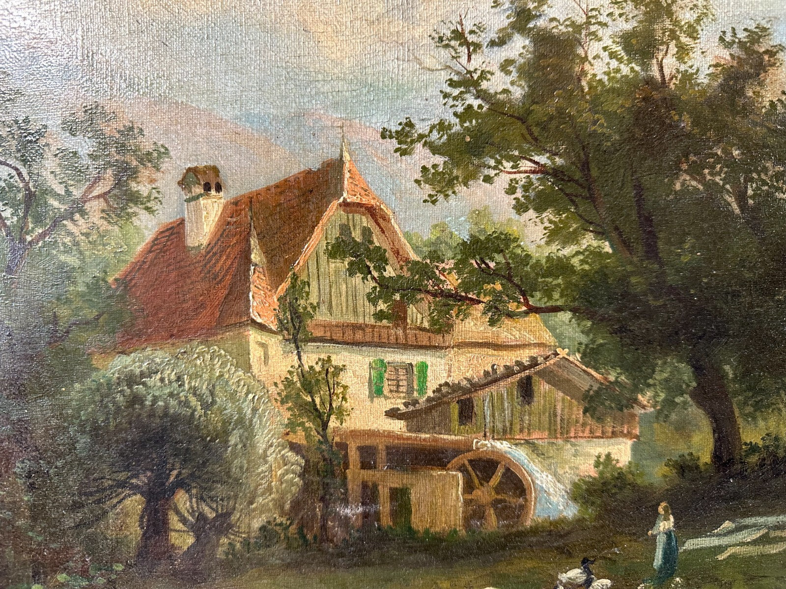 Öl auf Leinwand - A. Moser - Landschaftsgemälde - Voralpen um 18802