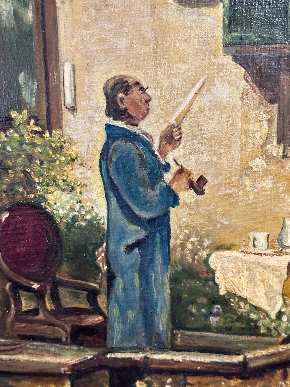 Der Pfarrer bei der Morgenlektüre –  Carl-Spitzweg-Kopie - signiert 'A. Bengs'4