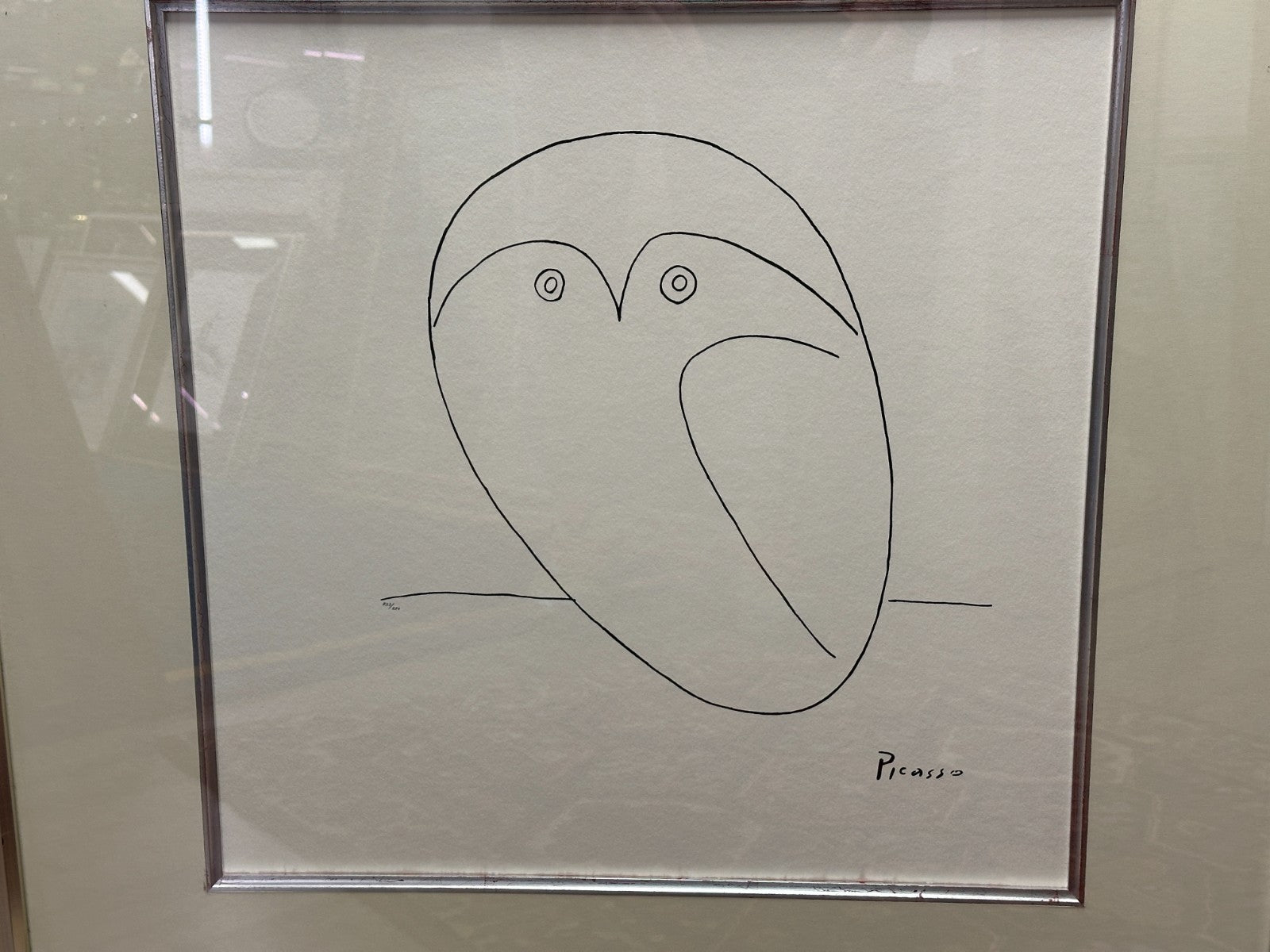 Pablo Picasso (1881–1973) – Lithografie „Eule“ - nummeriert 753/882 - gerahmt1