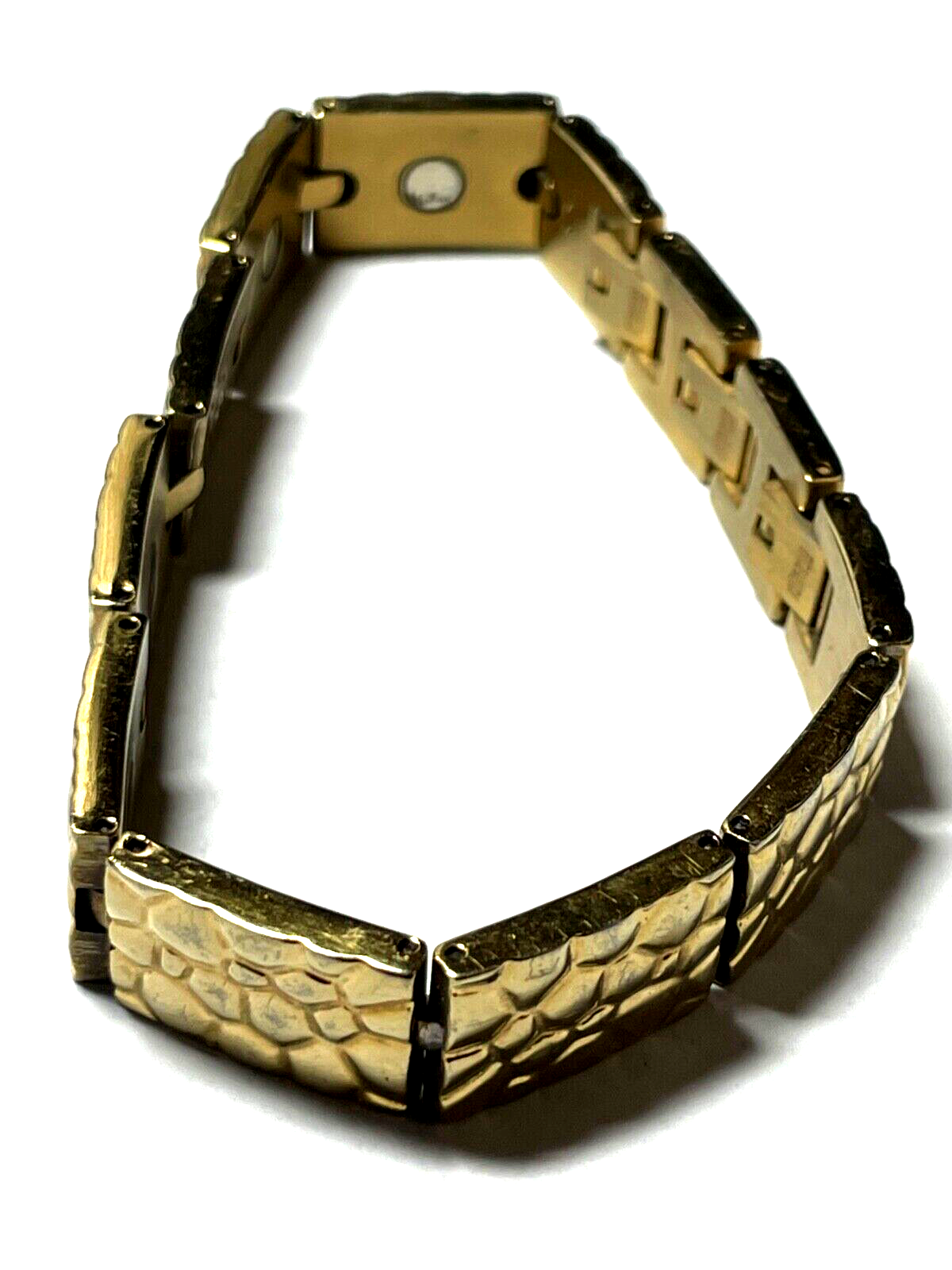 Vergoldetes Titanium Magnet Armband unisex L 20 - 21 cm variabel B 12 mm gepfl.2