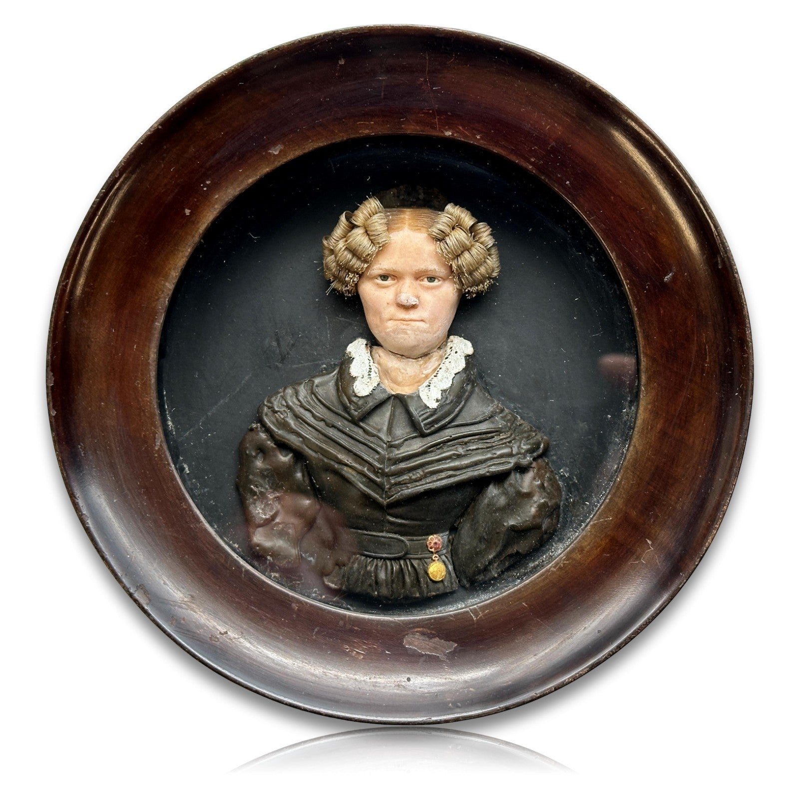 Seltene Wachs-Reliefbildnisse (Biedermeier) - Ehepaar Dörtenbach - Calw, um 18352