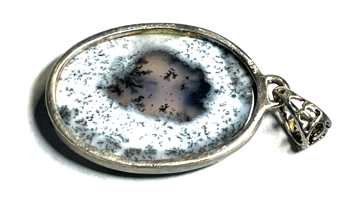 925 Silber Anhänger mit Dendritenachat Weiß Lavendel Schwarz L 38 mm B 22 mm4