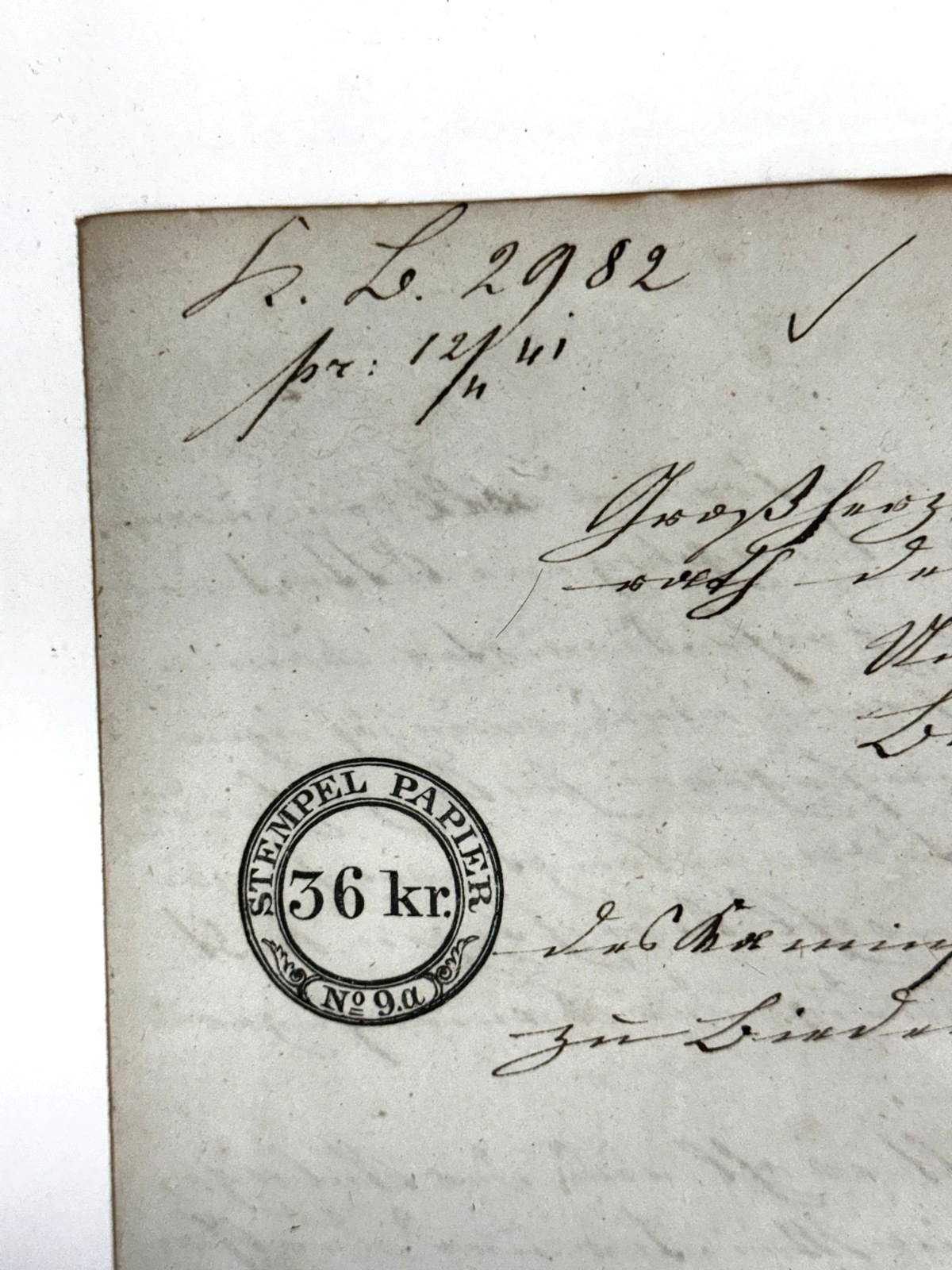 1841 Stempelpapier 36 Kreuzer – Großherzogtum Hessen – Brief Kreisamt Lindenfels2