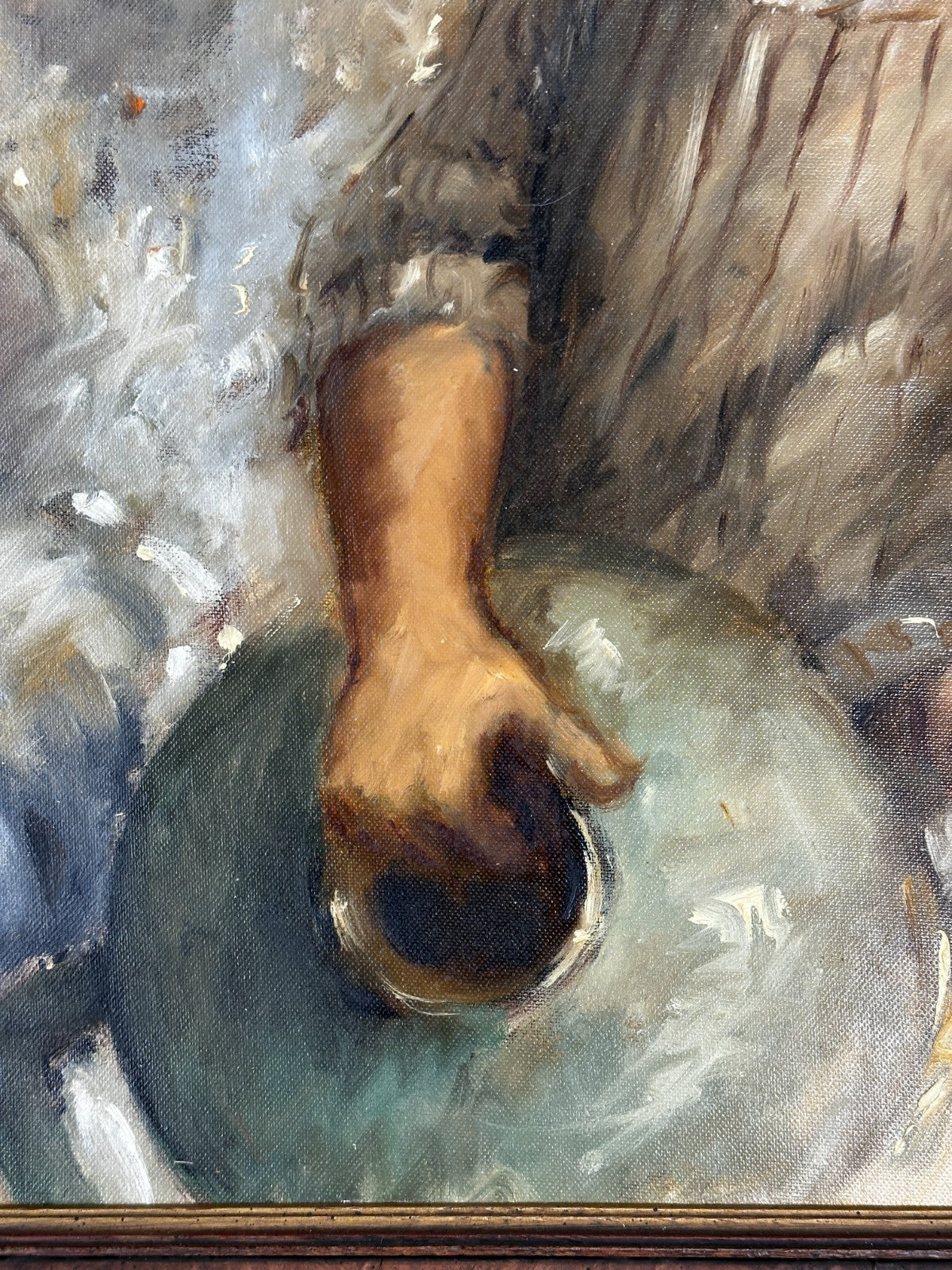 Ausdrucksstarkes Ölgemälde – Mädchen mit Krug/Amphore – signiert - gerahmt5