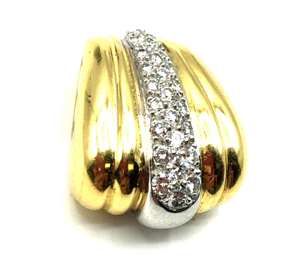 Massiv 750 Gold 18 K Gold Gleiter Schieber Anhänger 0,4 Brillant Juwelier Unikat1