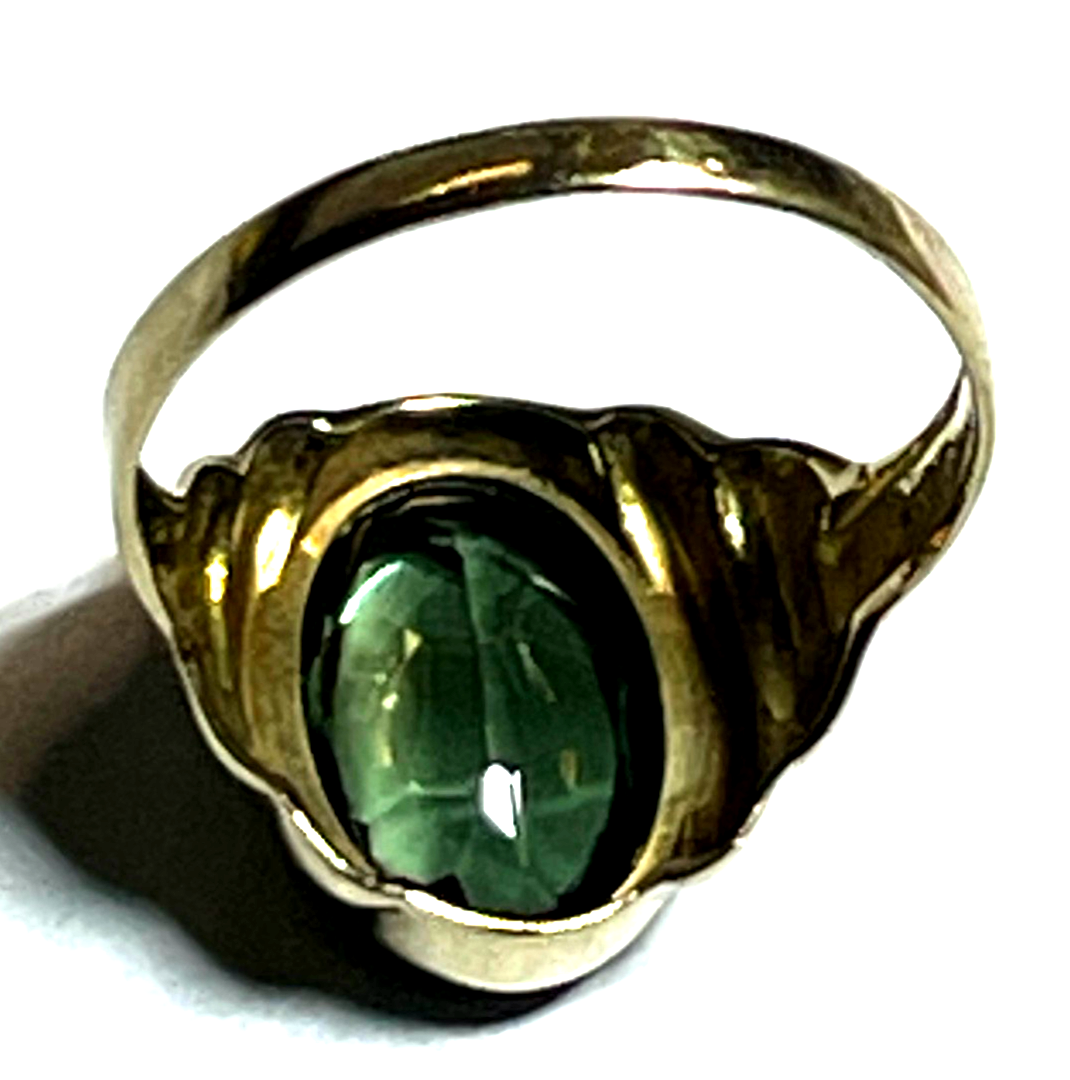 Vintage Design 333 Gold 8 K Ring Turmalin Ø 17 mm RG 54 Juwelier gebraucht8
