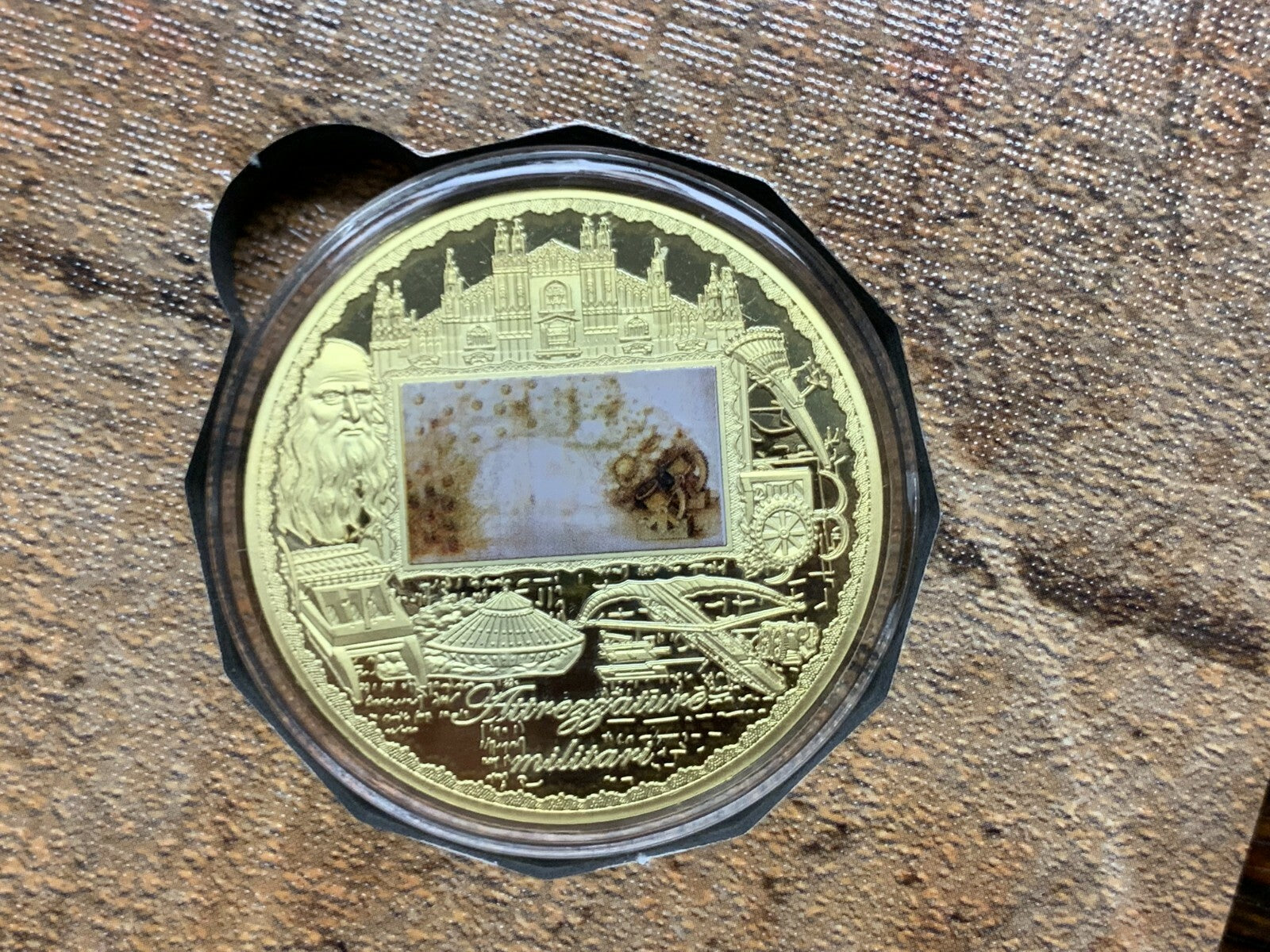 Medaillen - 24k vergoldet - Koloriert - limt. Edition - Set - Leonardo da Vinci3