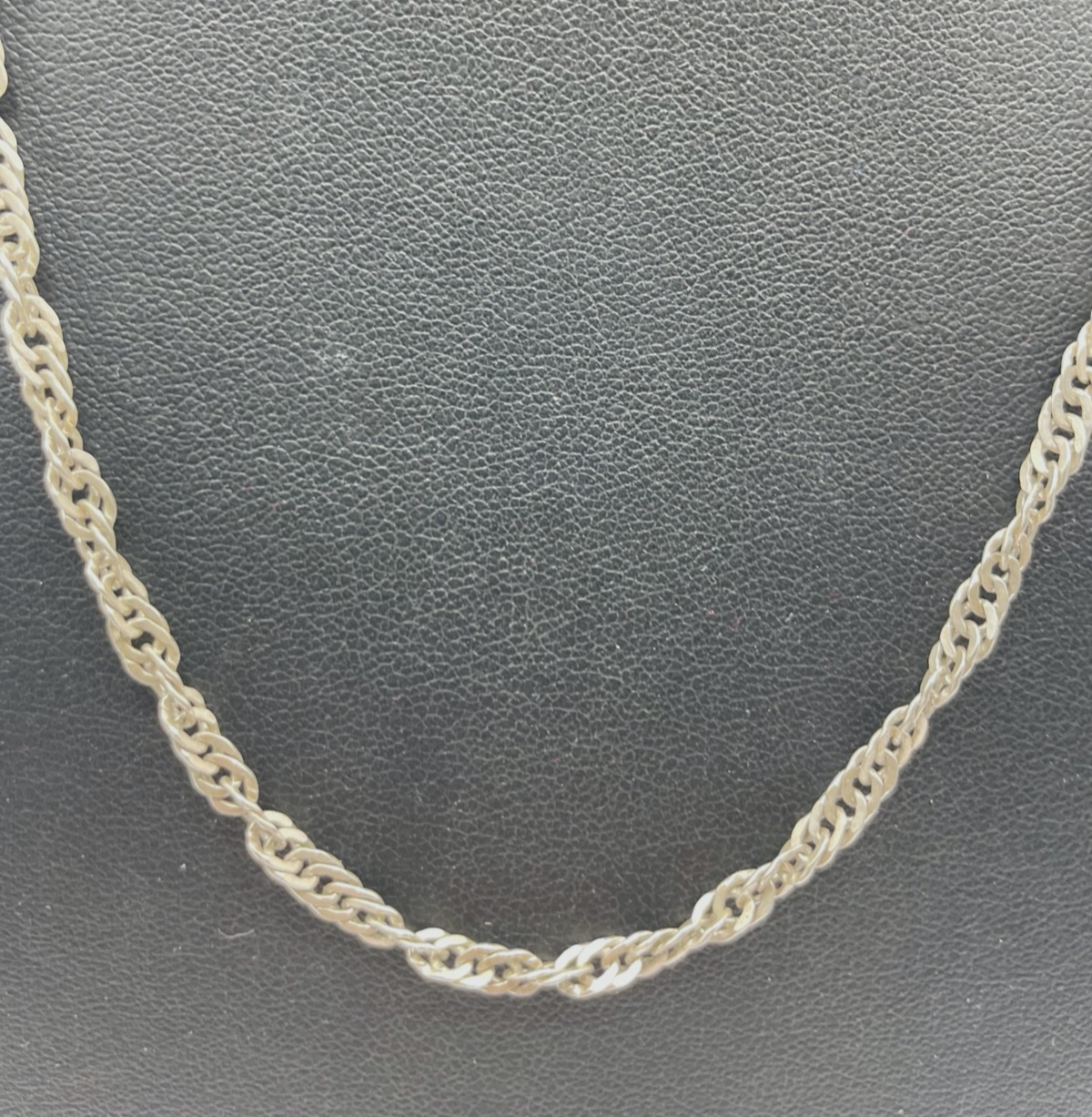 Solide 925 Silberkette Design Singapur Kordelkette gedreht L 46 cm B 4 mm unisex1