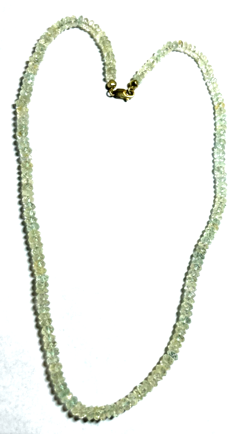 Facettierte Aquamarin Kette 333 Gold Collier Karabiner  L 45,5 cm B 5-6 mm1